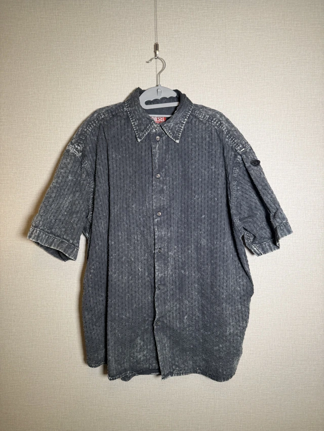 DIESEL ダークグレー 半袖デニムシャツ 1枚目