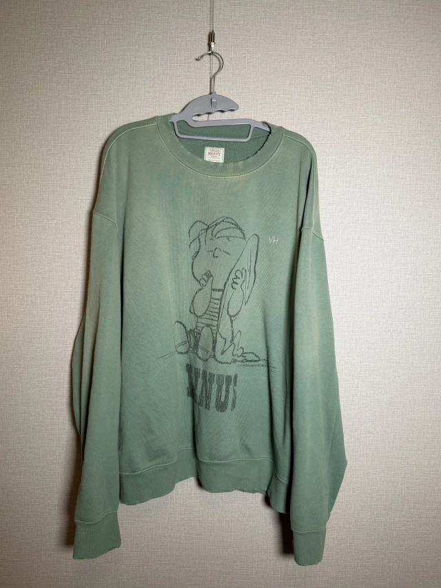 VINTAGE HEAVY セージグリーン 両面グラフィック スウェット 1枚目