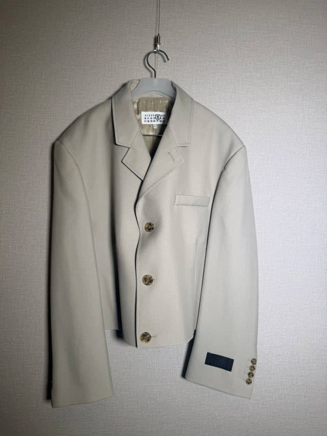 MM6 Maison Margiela アイボリー クロップドテーラードジャケット 1枚目