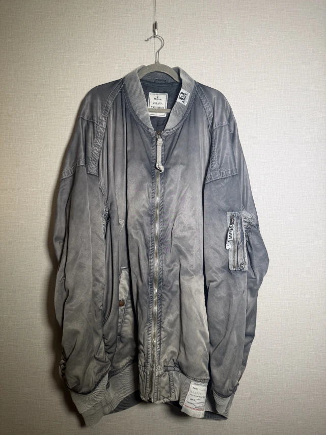 Maison MIHARA YASUHIRO グレー シャーリングロングブルゾン 1枚目