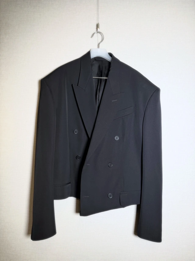 Balenciaga ブラック ダブルブレストジャケット 1枚目