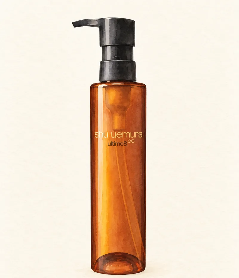 shu uemura アルティム8∞ 150mlボトルを描いた商品イラスト