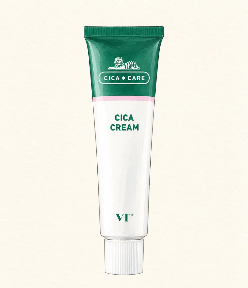 VT CICA クリーム50mlのチューブを描いた商品イラスト
